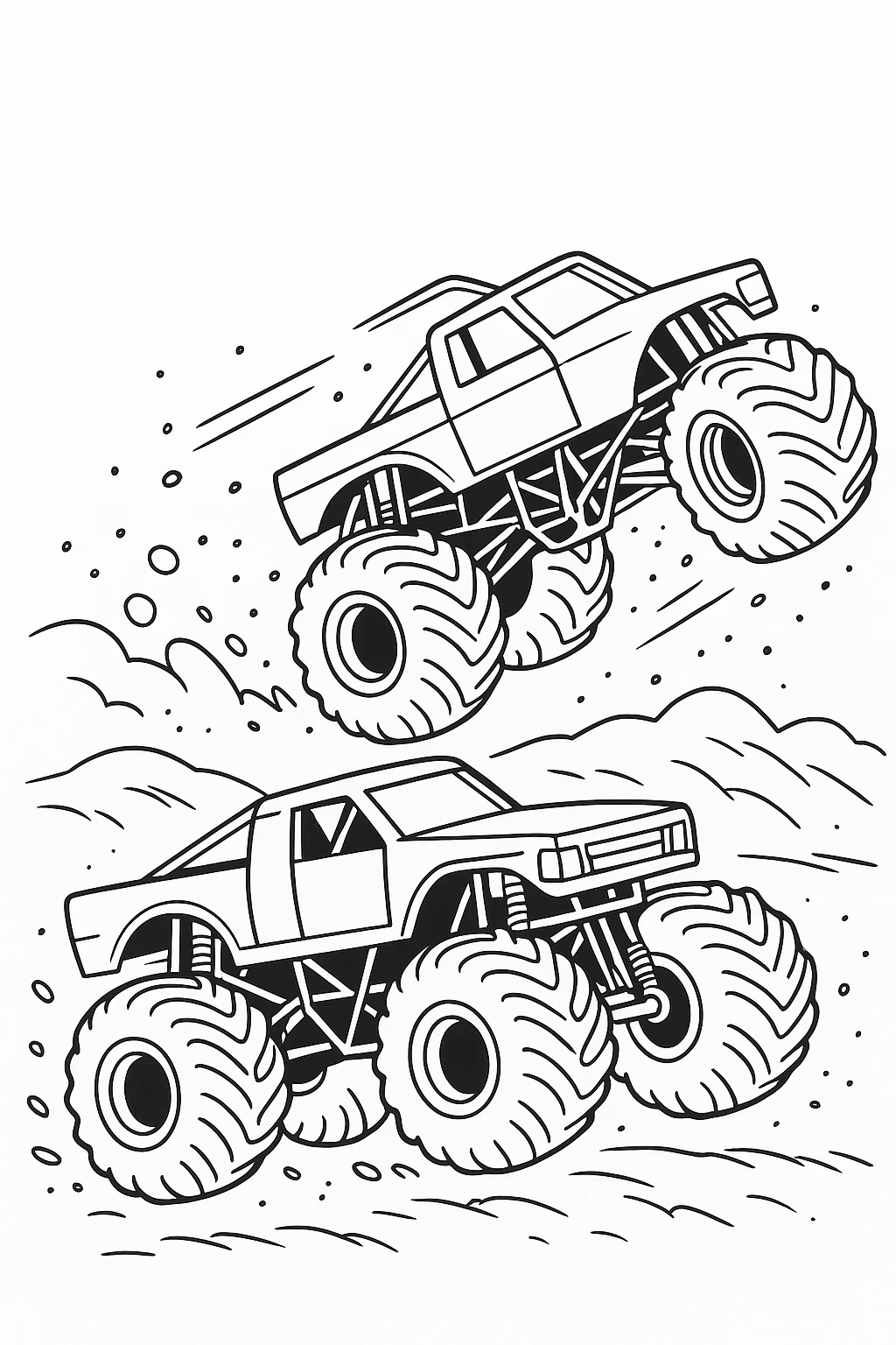 Monstertruck para colorir — desenho para imprimir