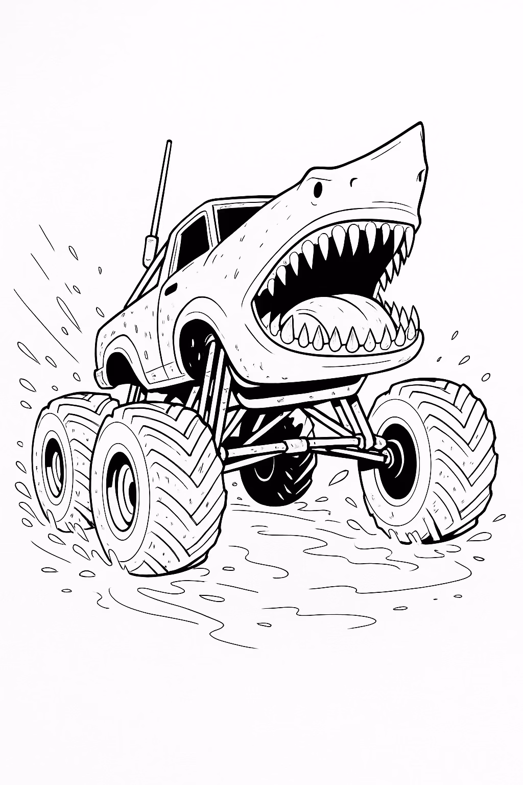 Monstertruck para colorir — desenho para imprimir