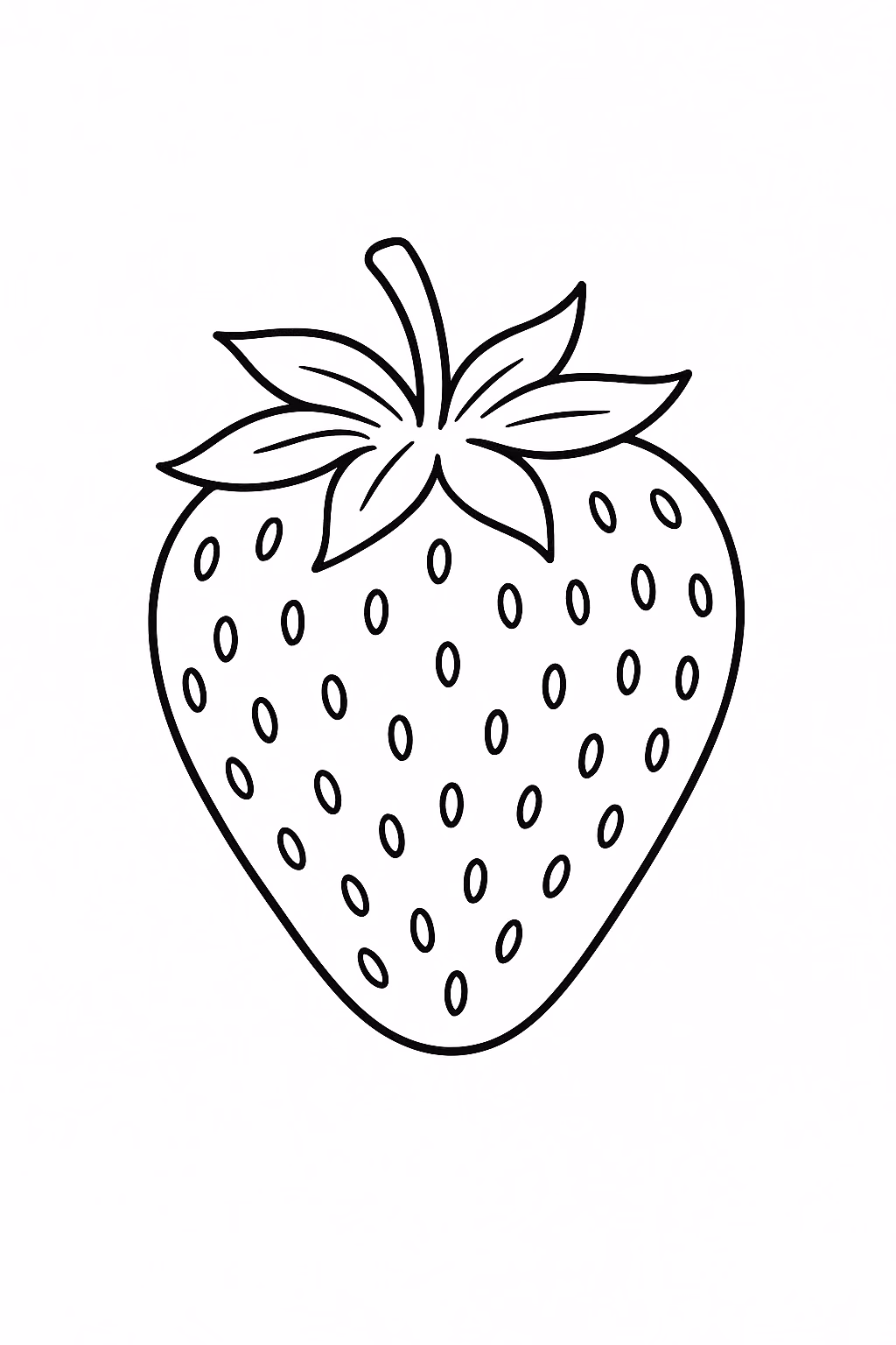 Morango simples min para colorir — desenho para imprimir