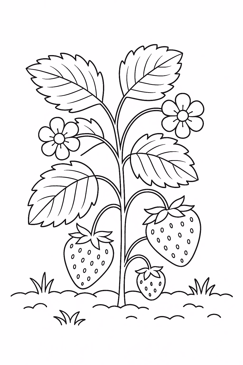 Morango jardim min para colorir — desenho para imprimir