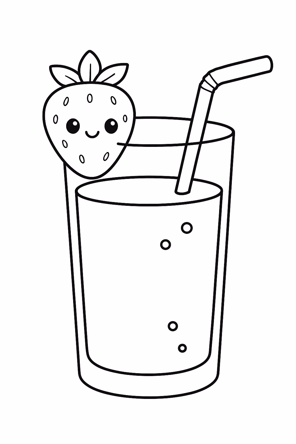 Morango suco min para colorir — desenho para imprimir