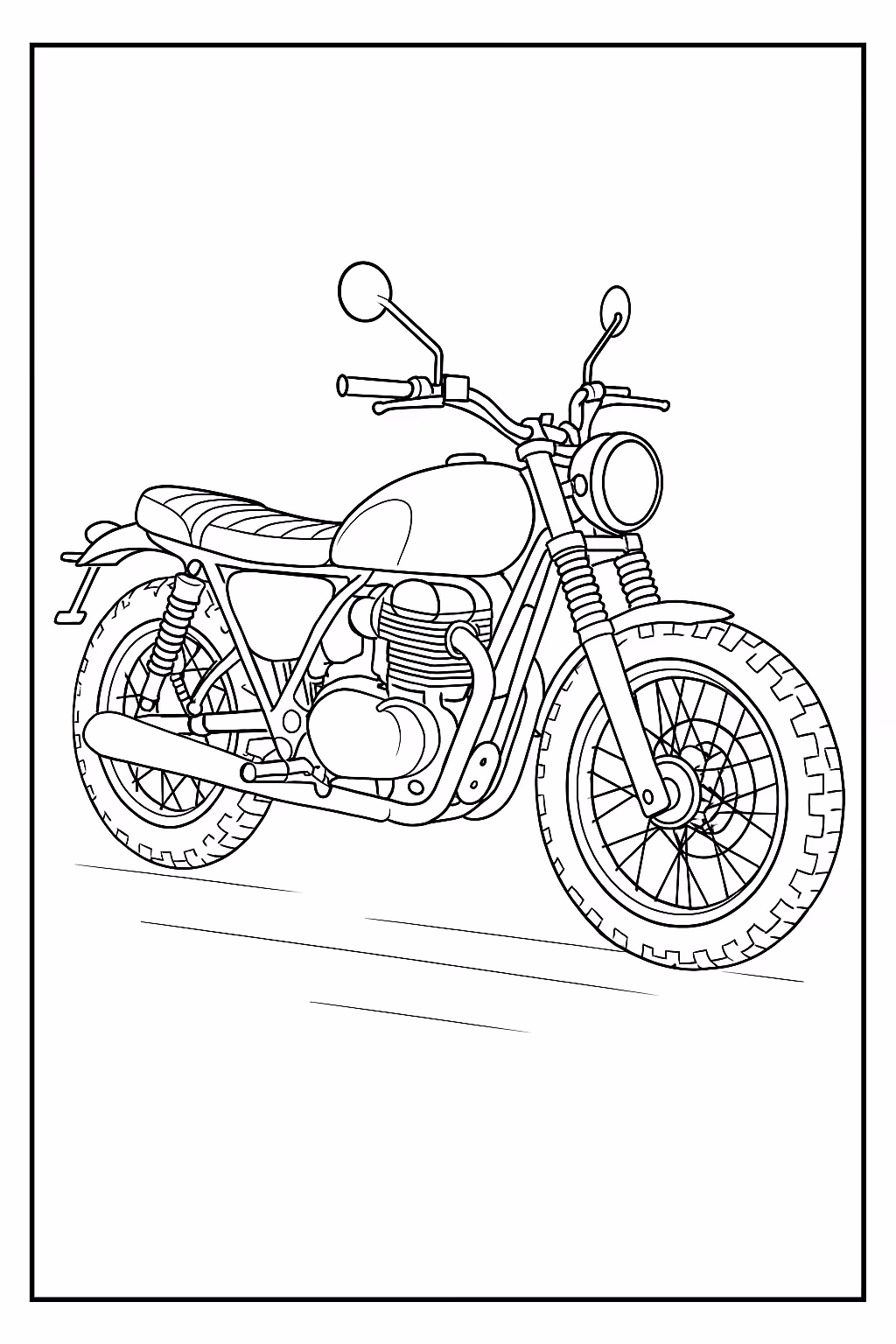 Moto para colorir — desenho para imprimir