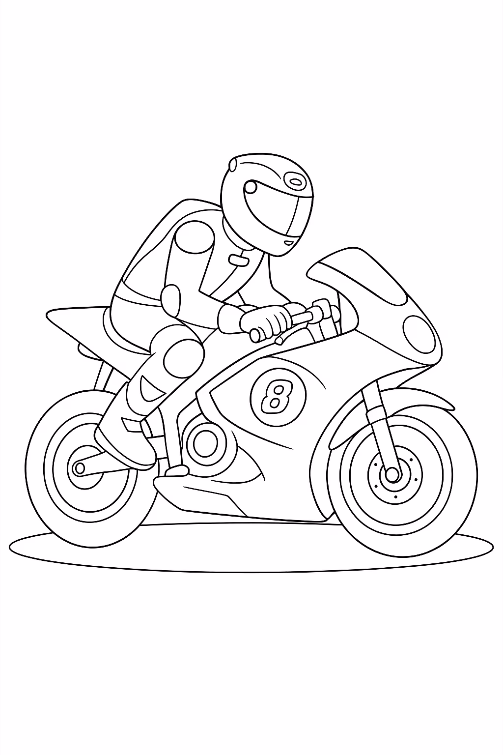 Moto para colorir — desenho para imprimir