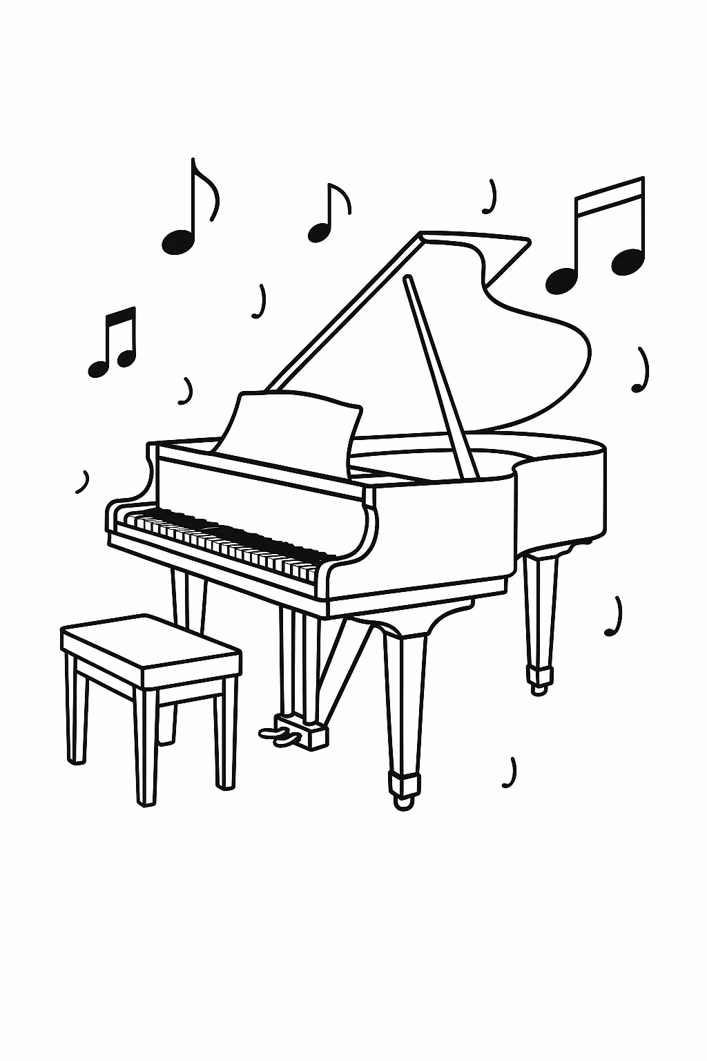 Musica para colorir — desenho para imprimir
