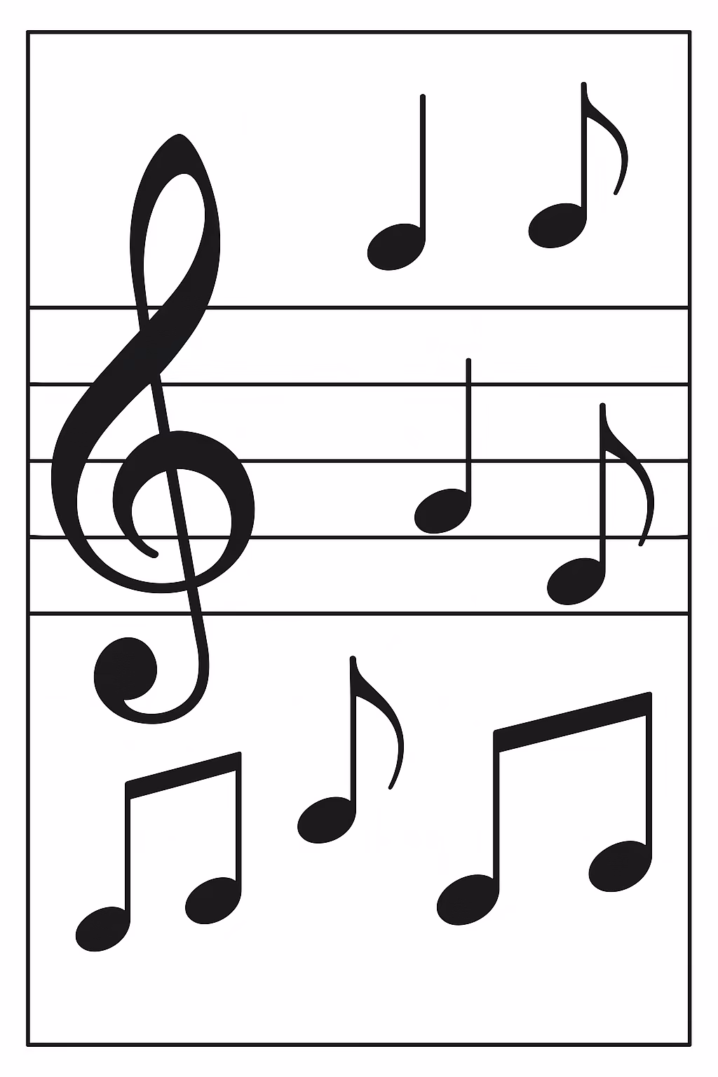 Musica para colorir — desenho para imprimir