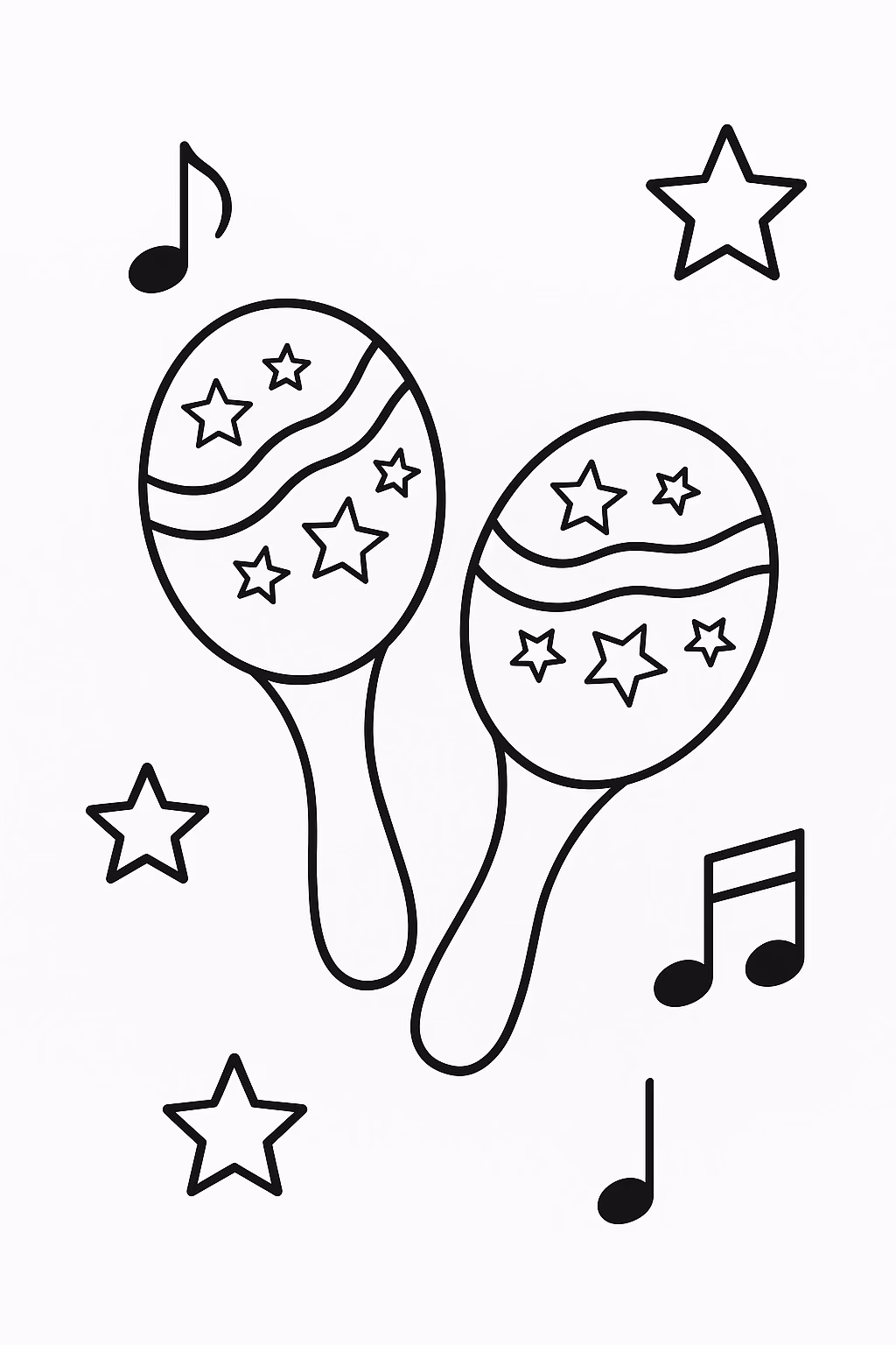 Musica para colorir — desenho para imprimir
