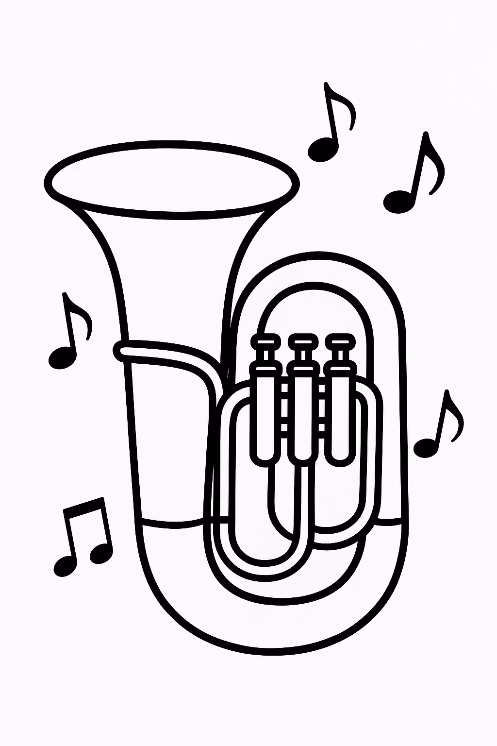 Musica para colorir — desenho para imprimir