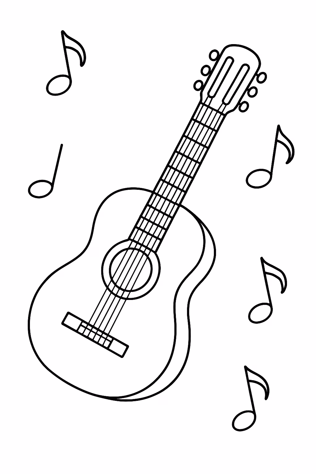 Musica para colorir — desenho para imprimir