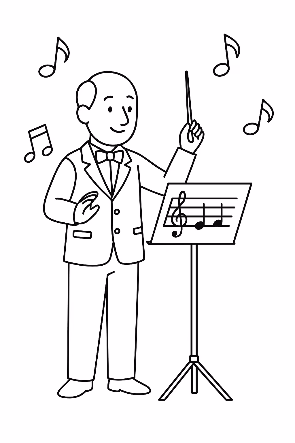 Musica para colorir — desenho para imprimir