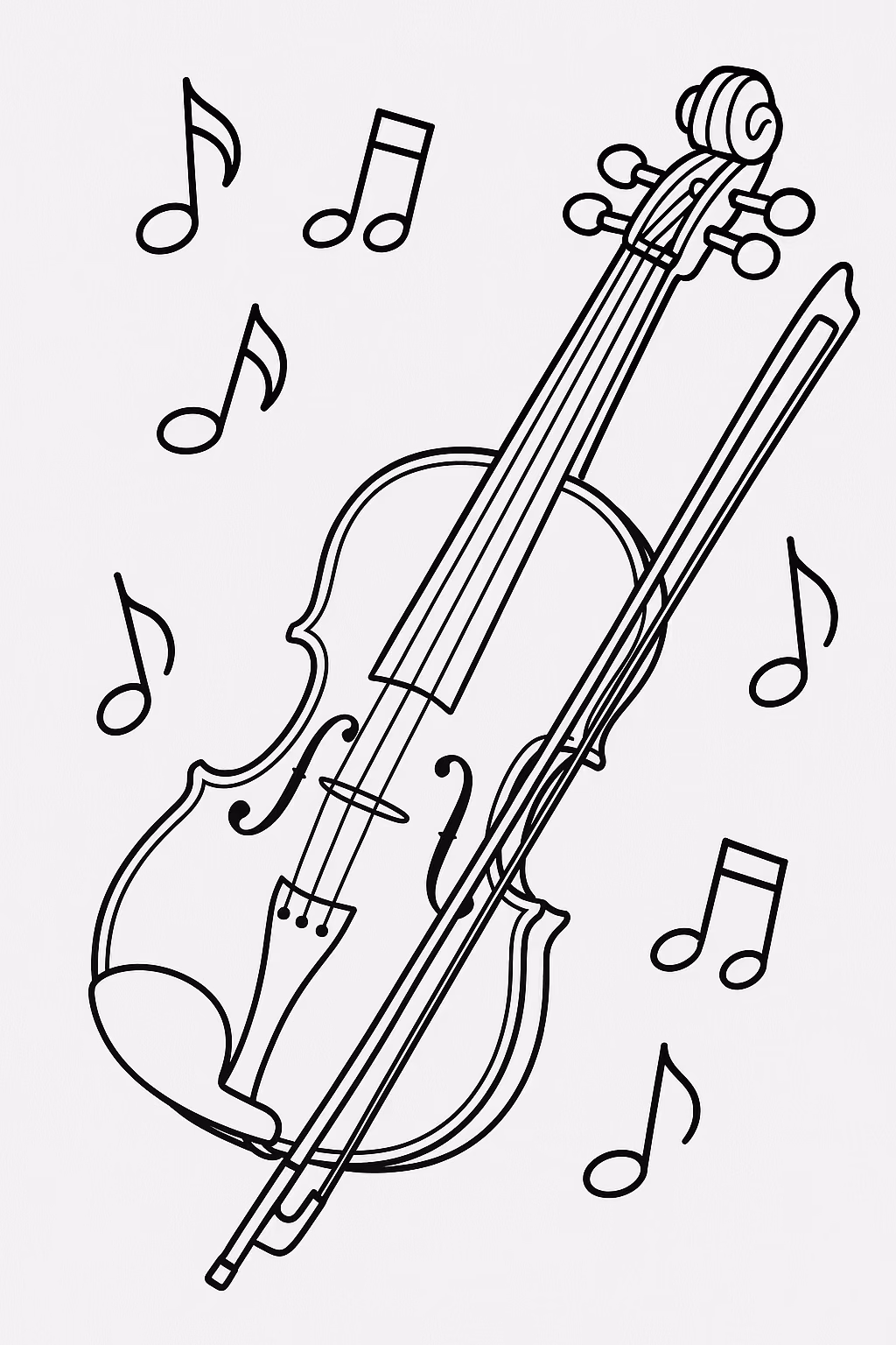 Musica para colorir — desenho para imprimir