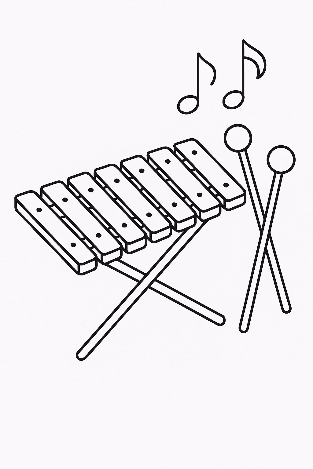 Musica para colorir — desenho para imprimir