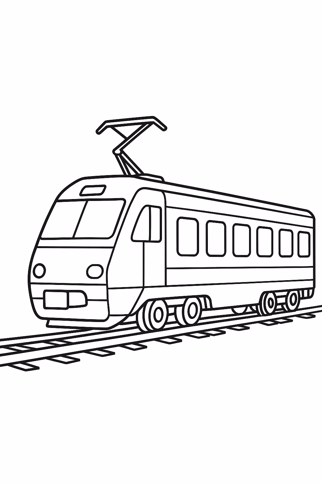 Trem para colorir — desenho para imprimir
