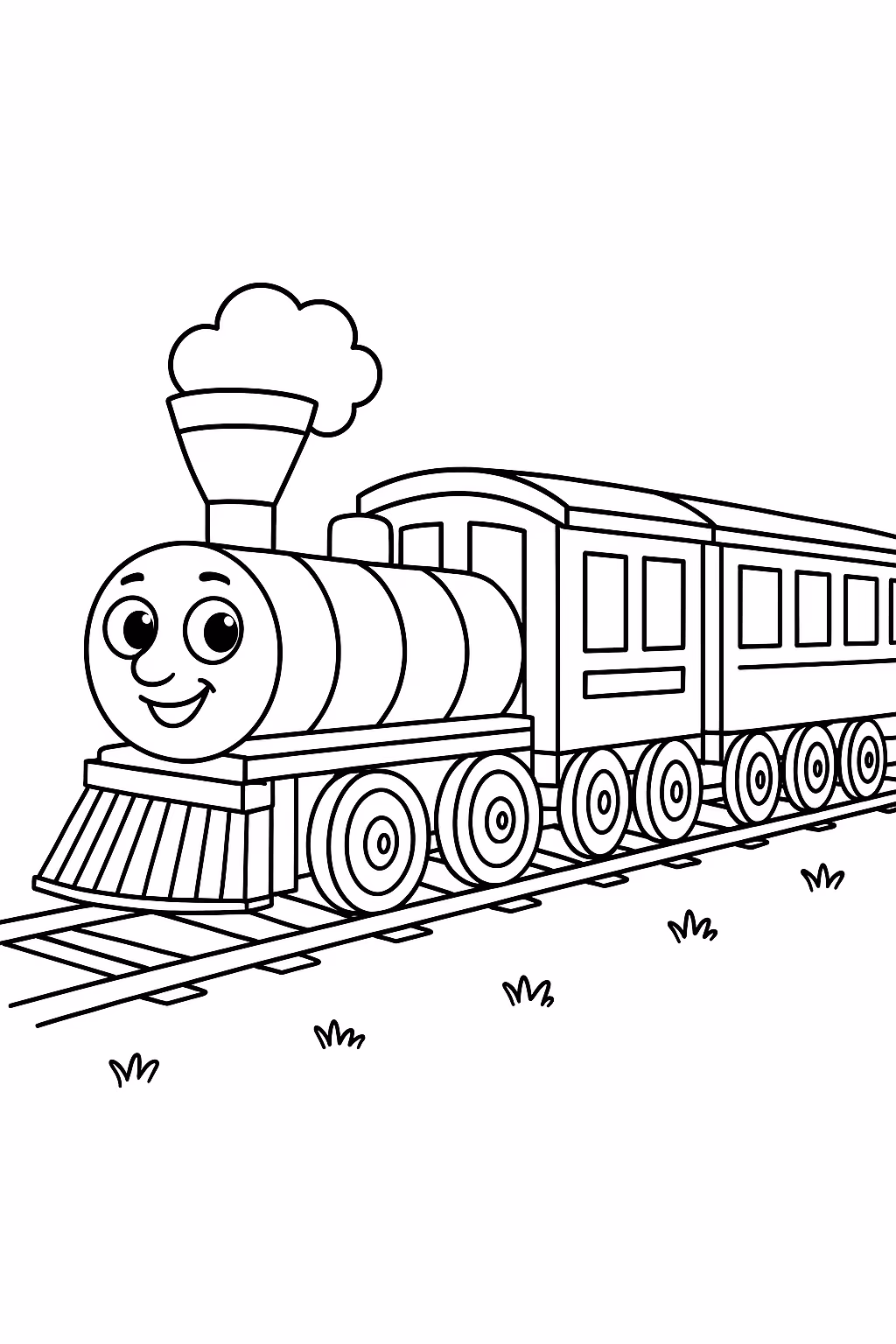 Trem para colorir — desenho para imprimir