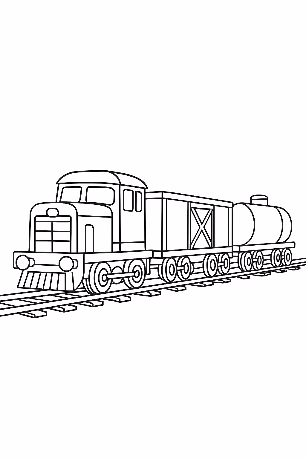 Trem para colorir — desenho para imprimir