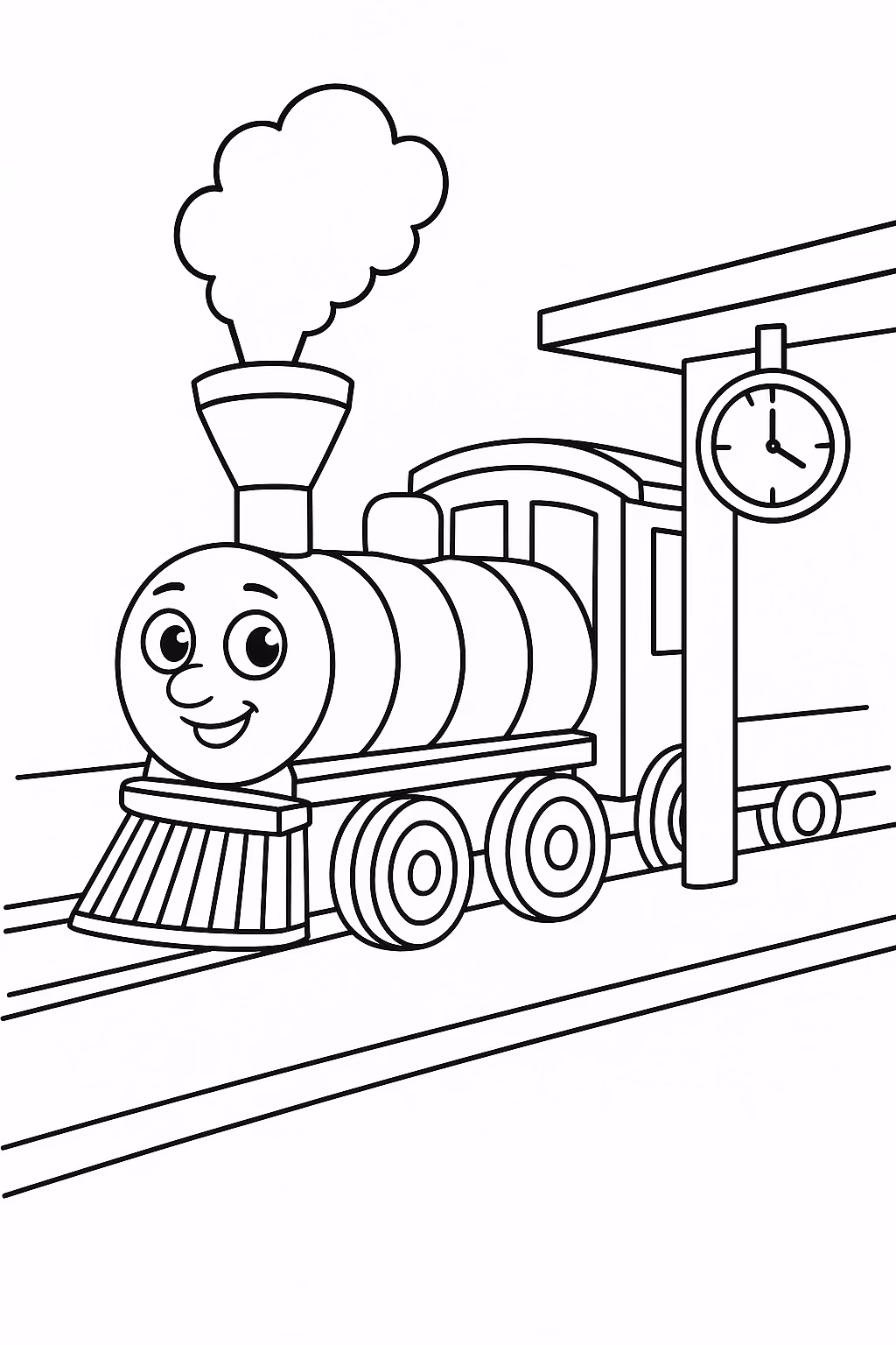 Trem para colorir — desenho para imprimir