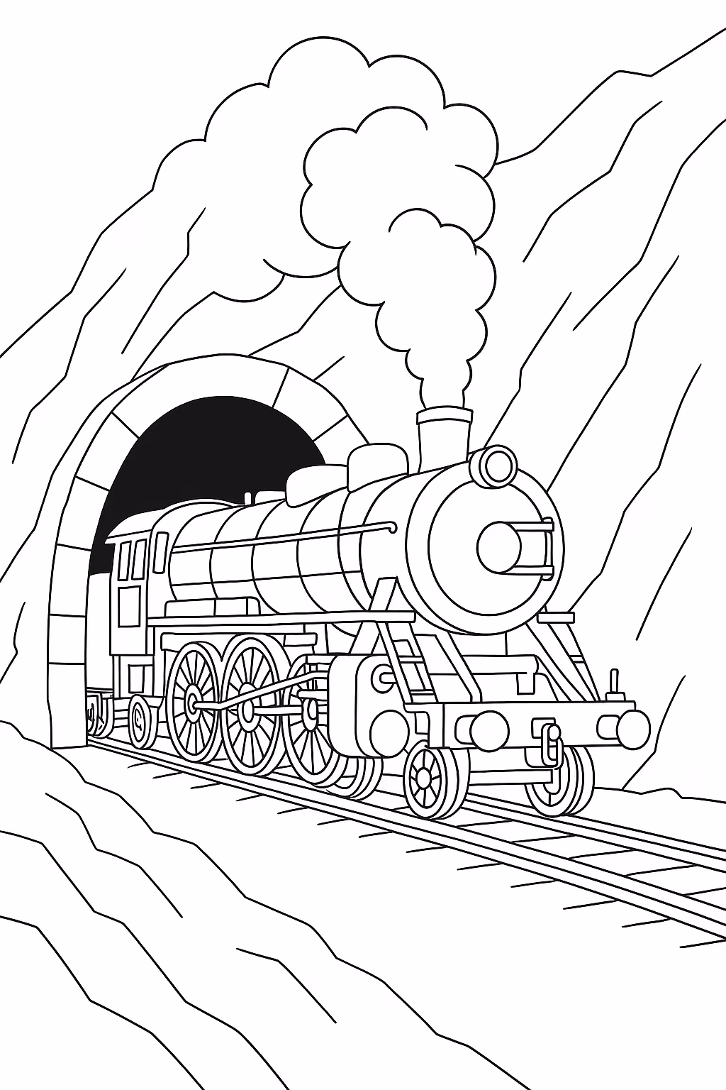 Trem para colorir — desenho para imprimir