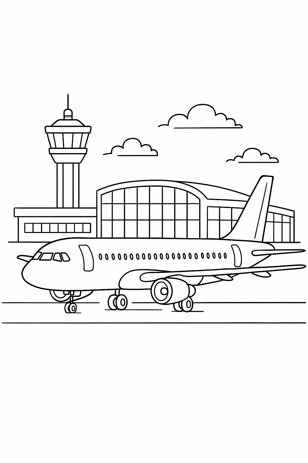 Aviao para colorir — desenho para imprimir