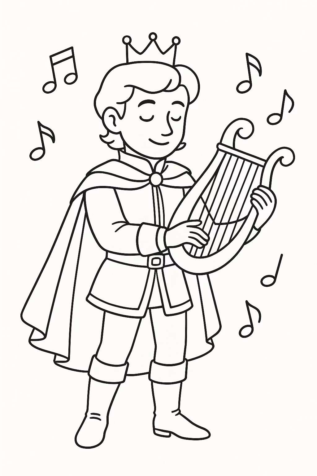 Principe para colorir — desenho para imprimir