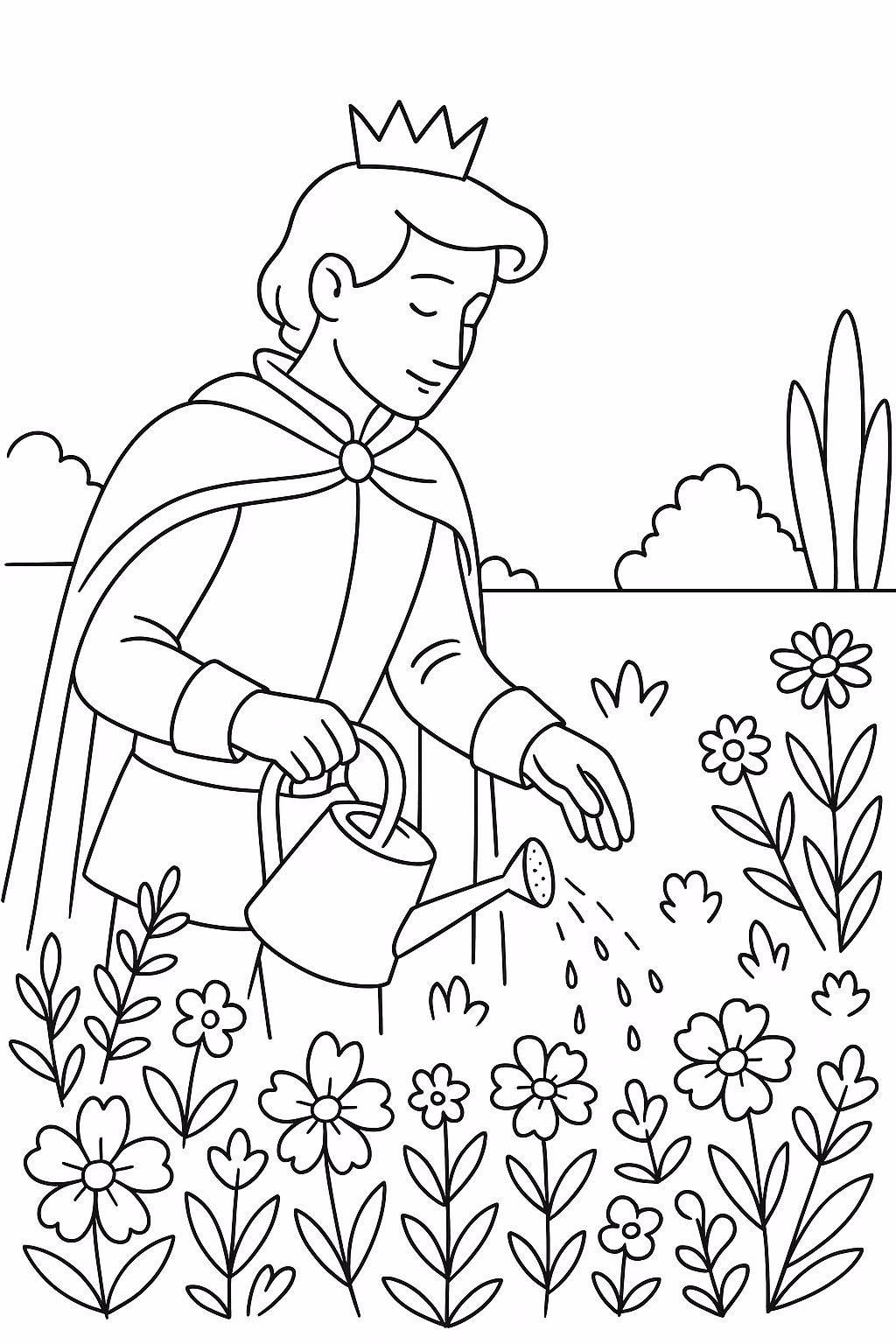 Principe para colorir — desenho para imprimir
