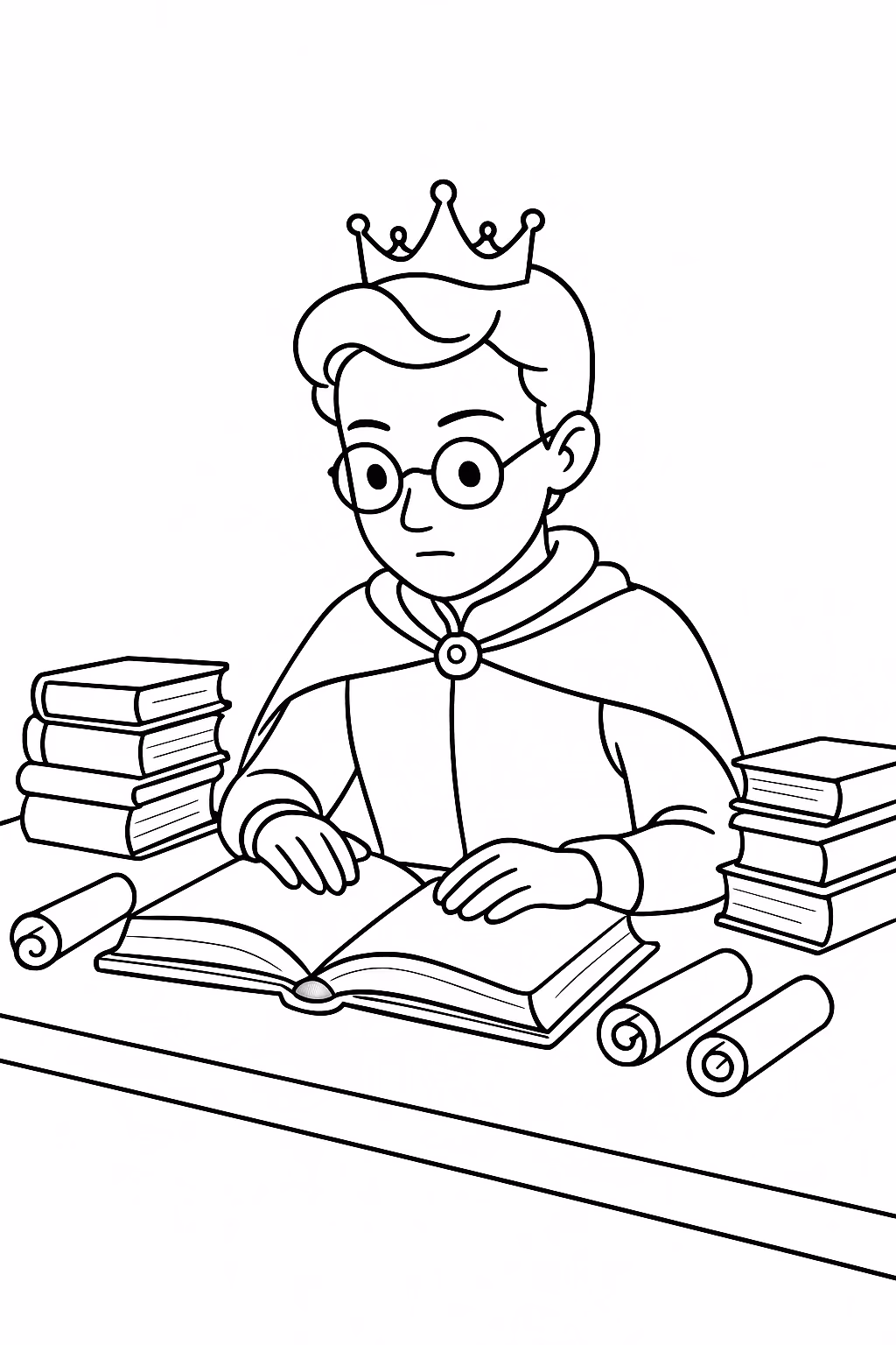 Principe para colorir — desenho para imprimir