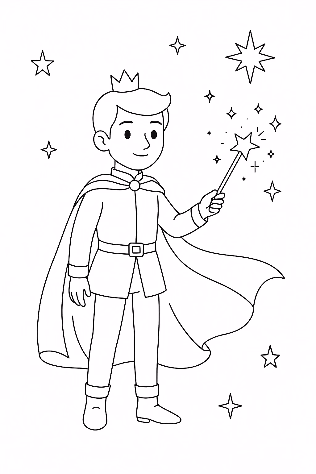 Principe para colorir — desenho para imprimir