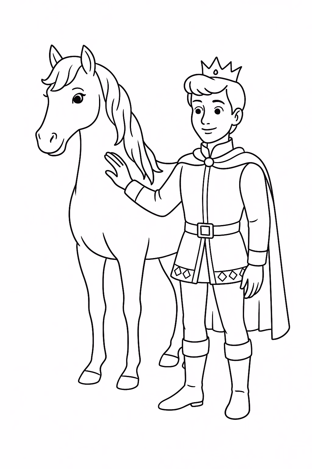 Principe para colorir — desenho para imprimir