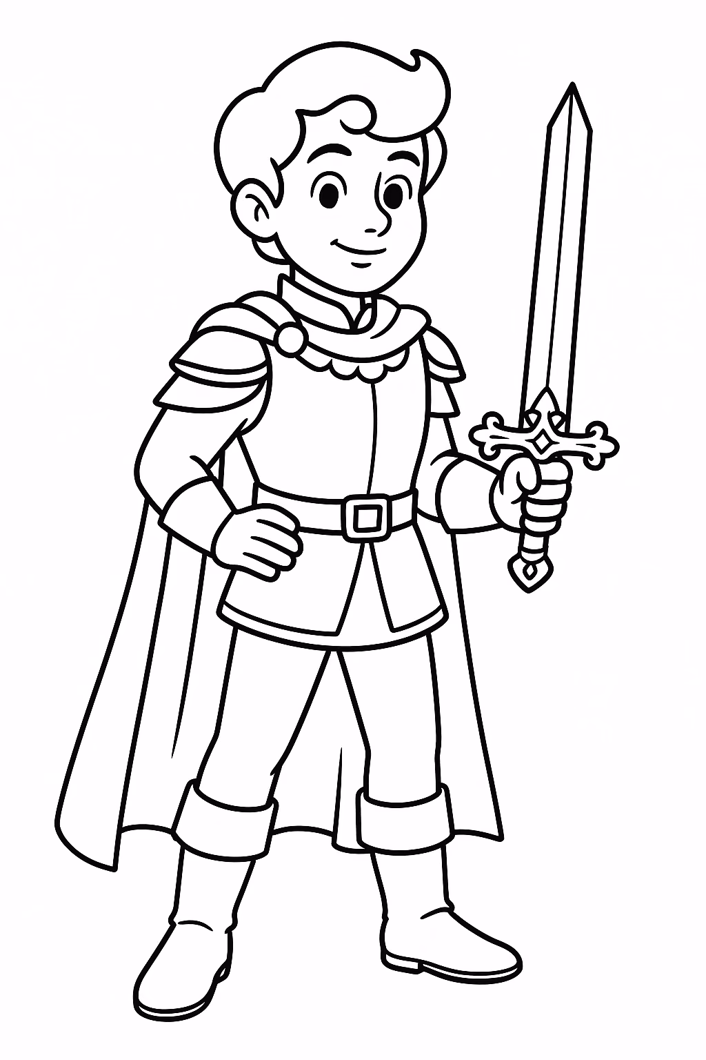 Principe para colorir — desenho para imprimir