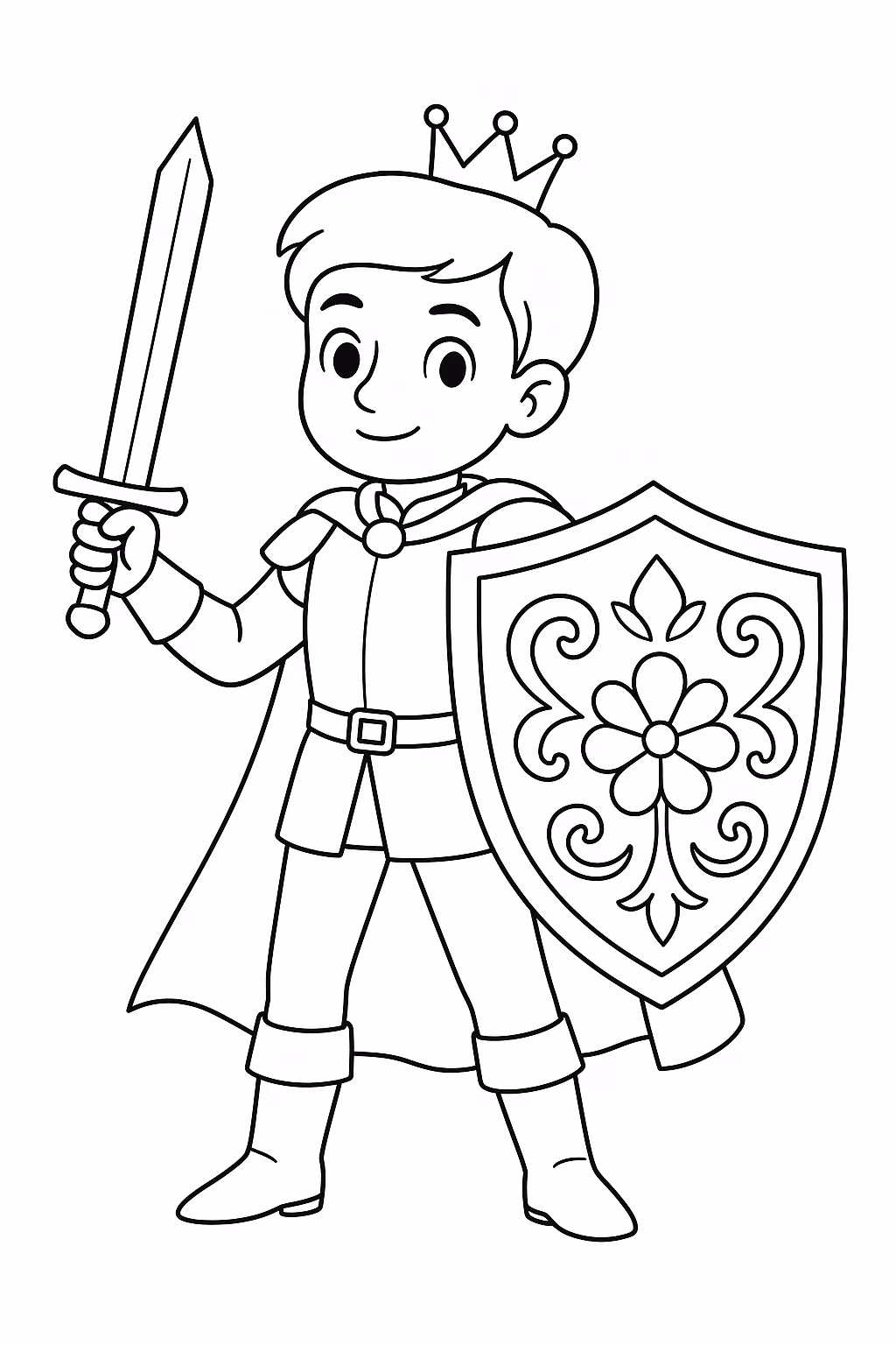 Principe para colorir — desenho para imprimir