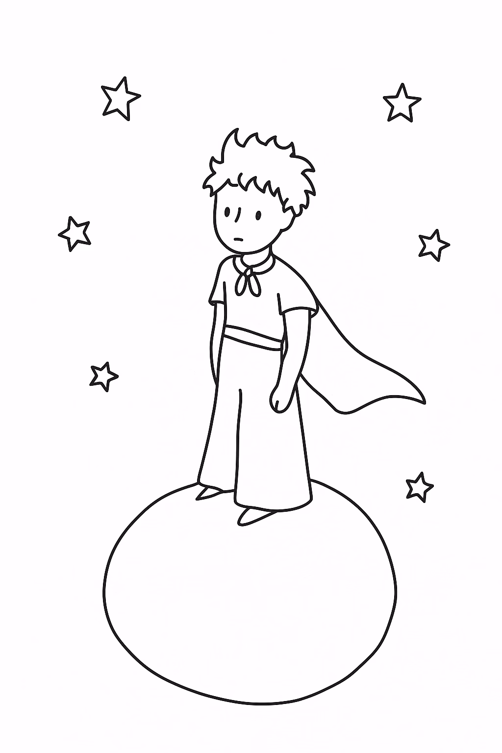 Principe para colorir — desenho para imprimir
