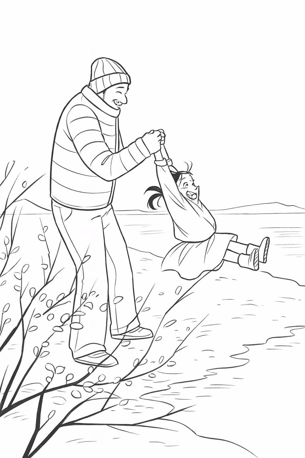 Dia dos pais para colorir — desenho para imprimir