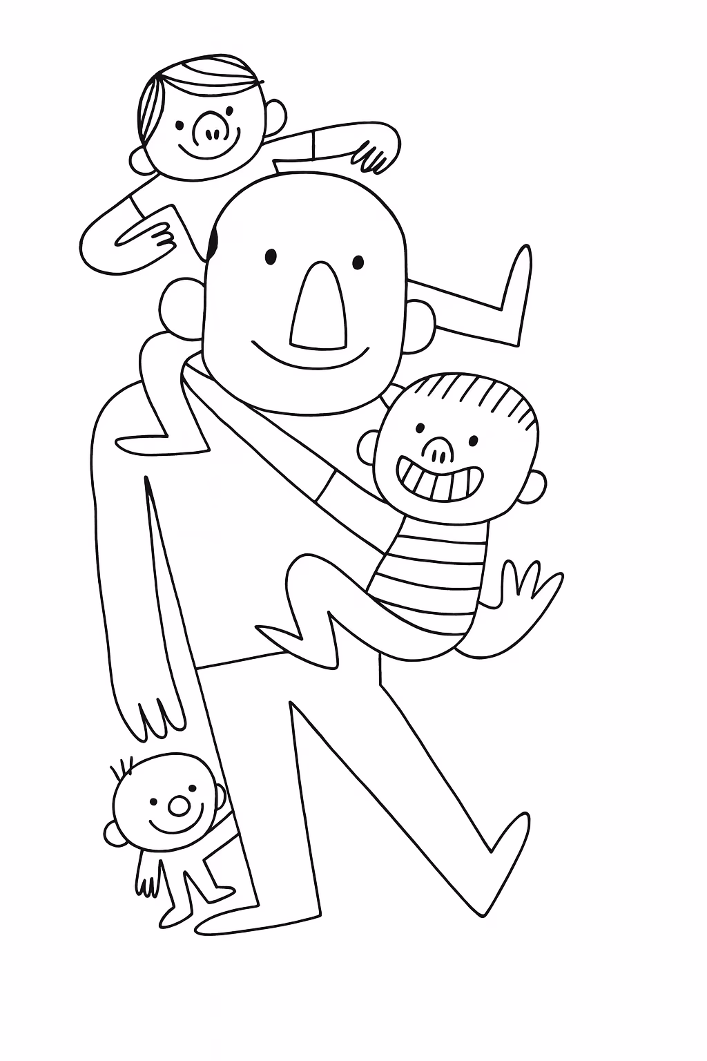Dia dos pais para colorir — desenho para imprimir