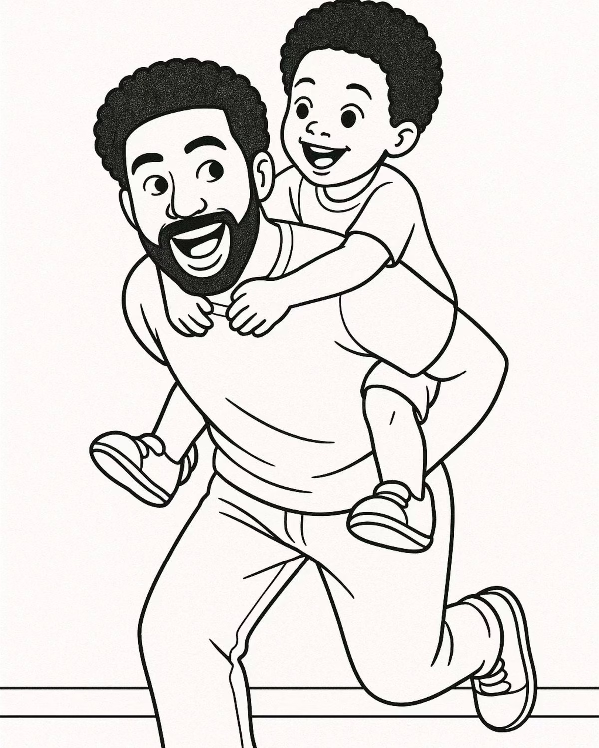 Dia dos pais para colorir — desenho para imprimir