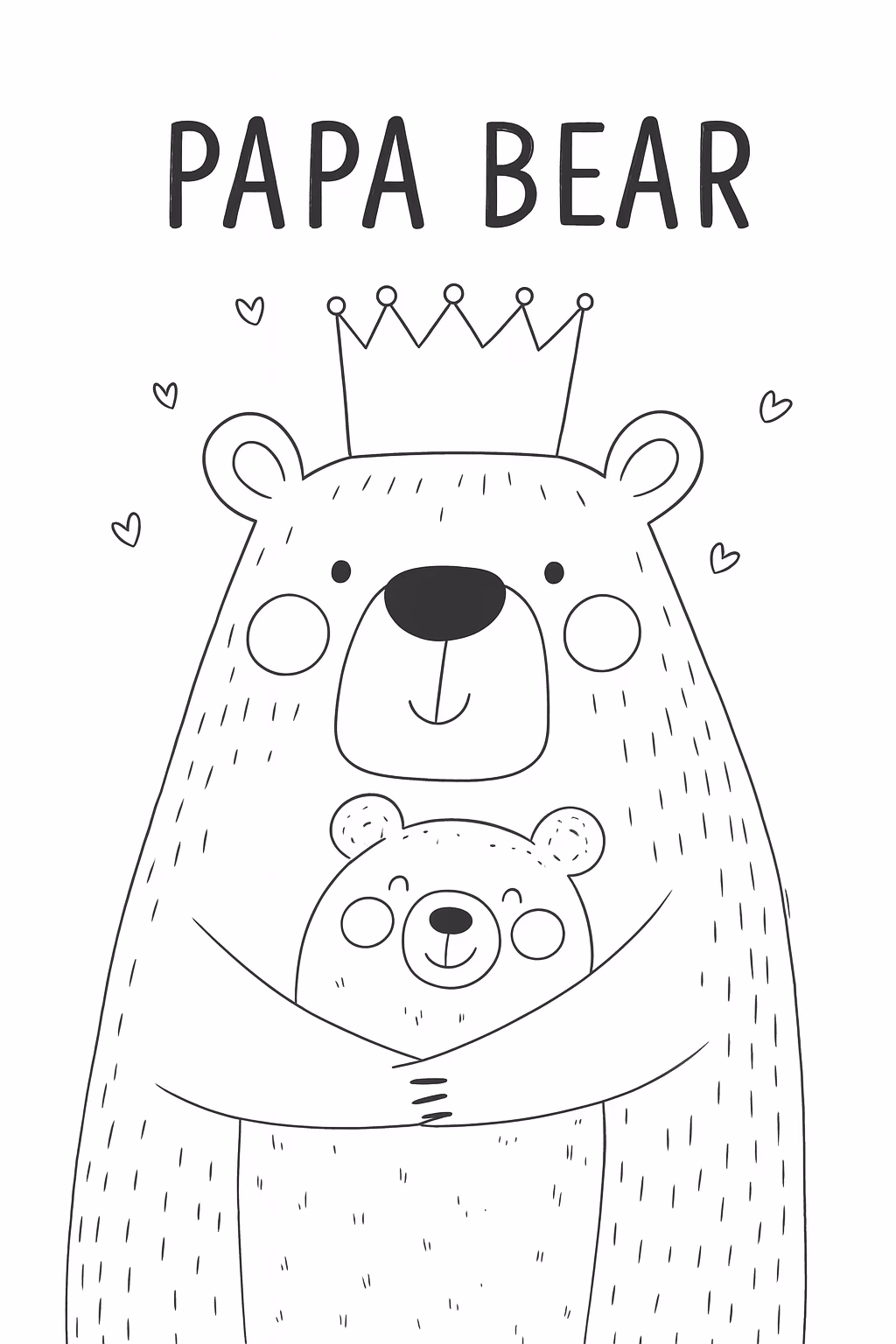 Dia dos pais para colorir — desenho para imprimir
