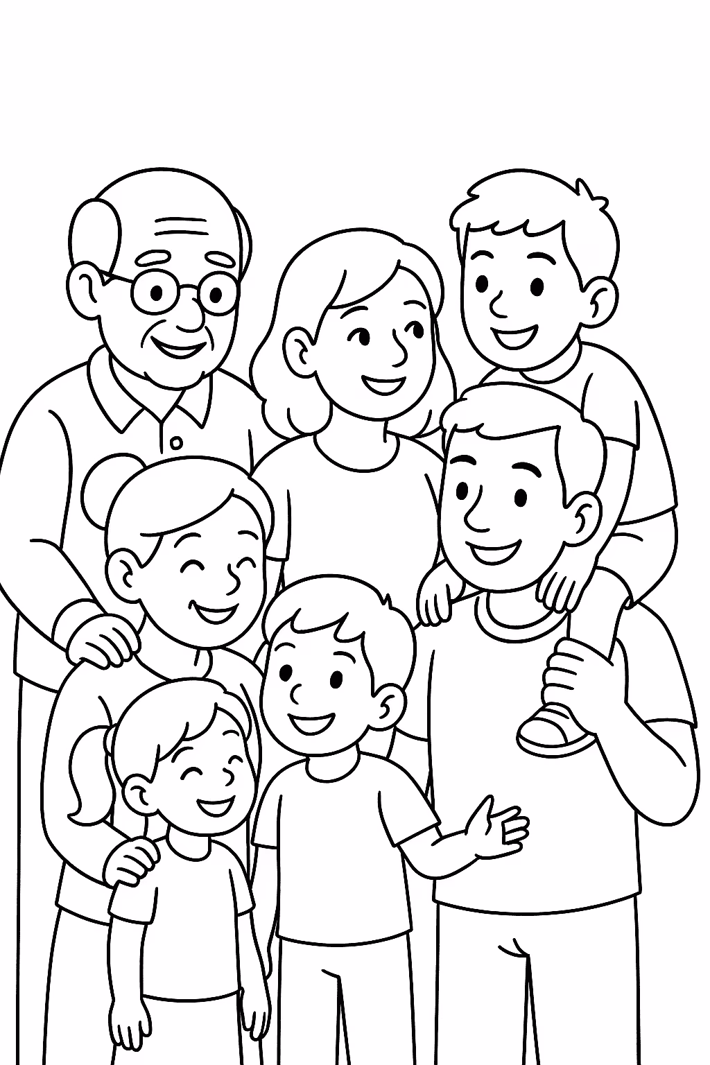 Familia avos para colorir — desenho para imprimir