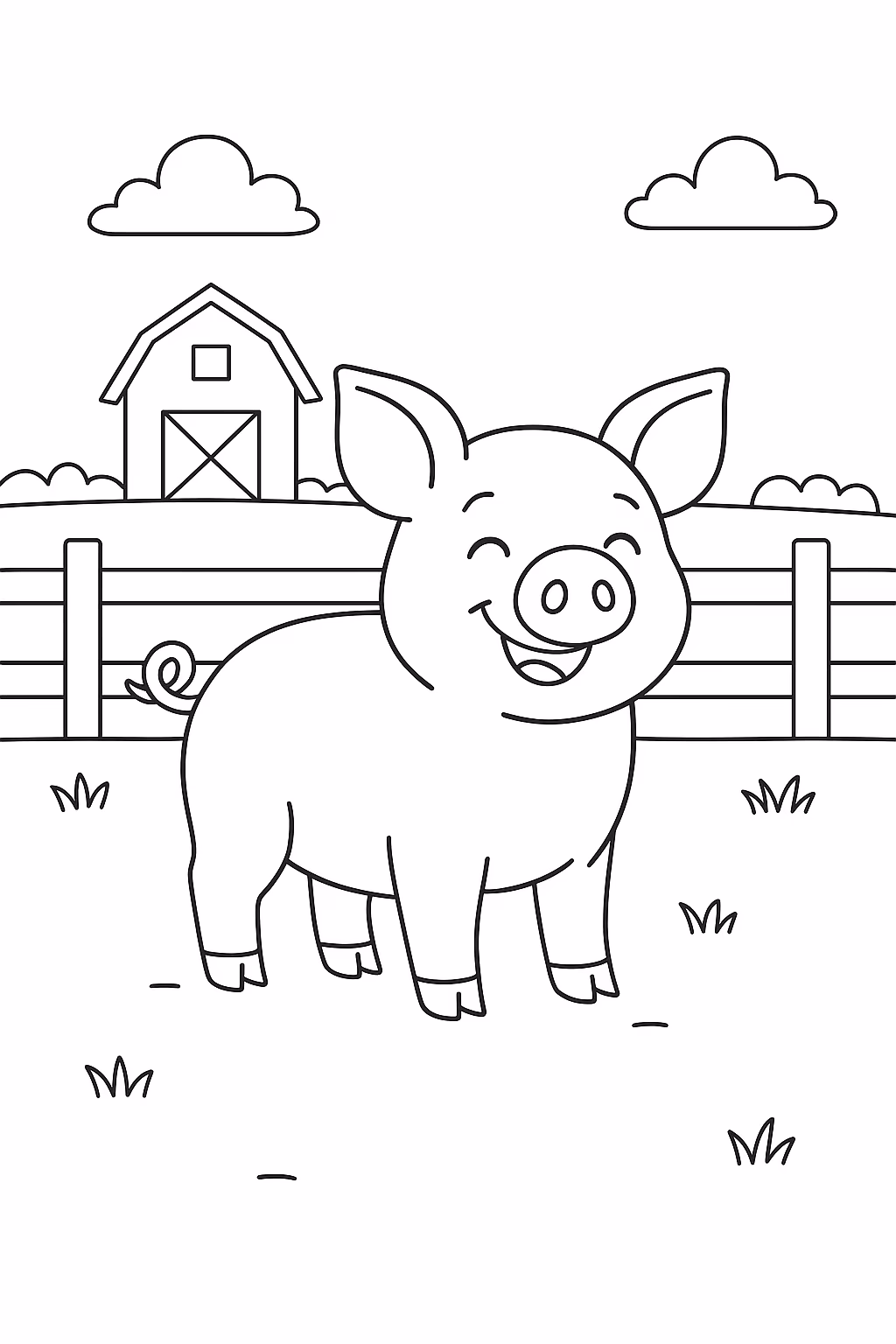 Fazenda porco min para colorir — desenho para imprimir