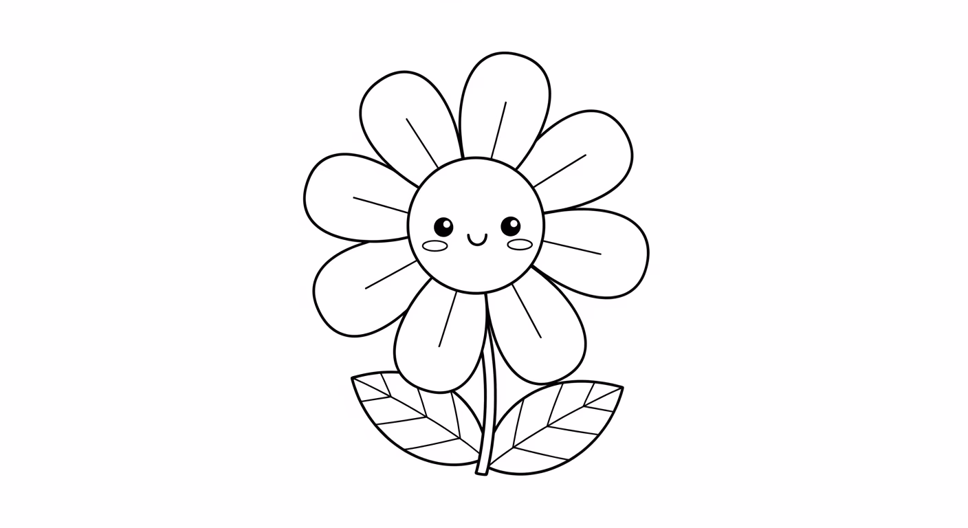 Flor para colorir — desenho para imprimir