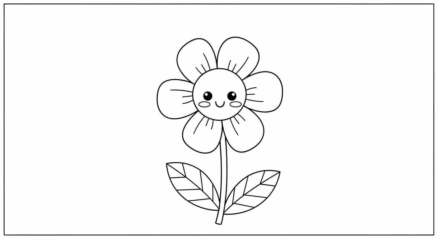 Flor para colorir — desenho para imprimir