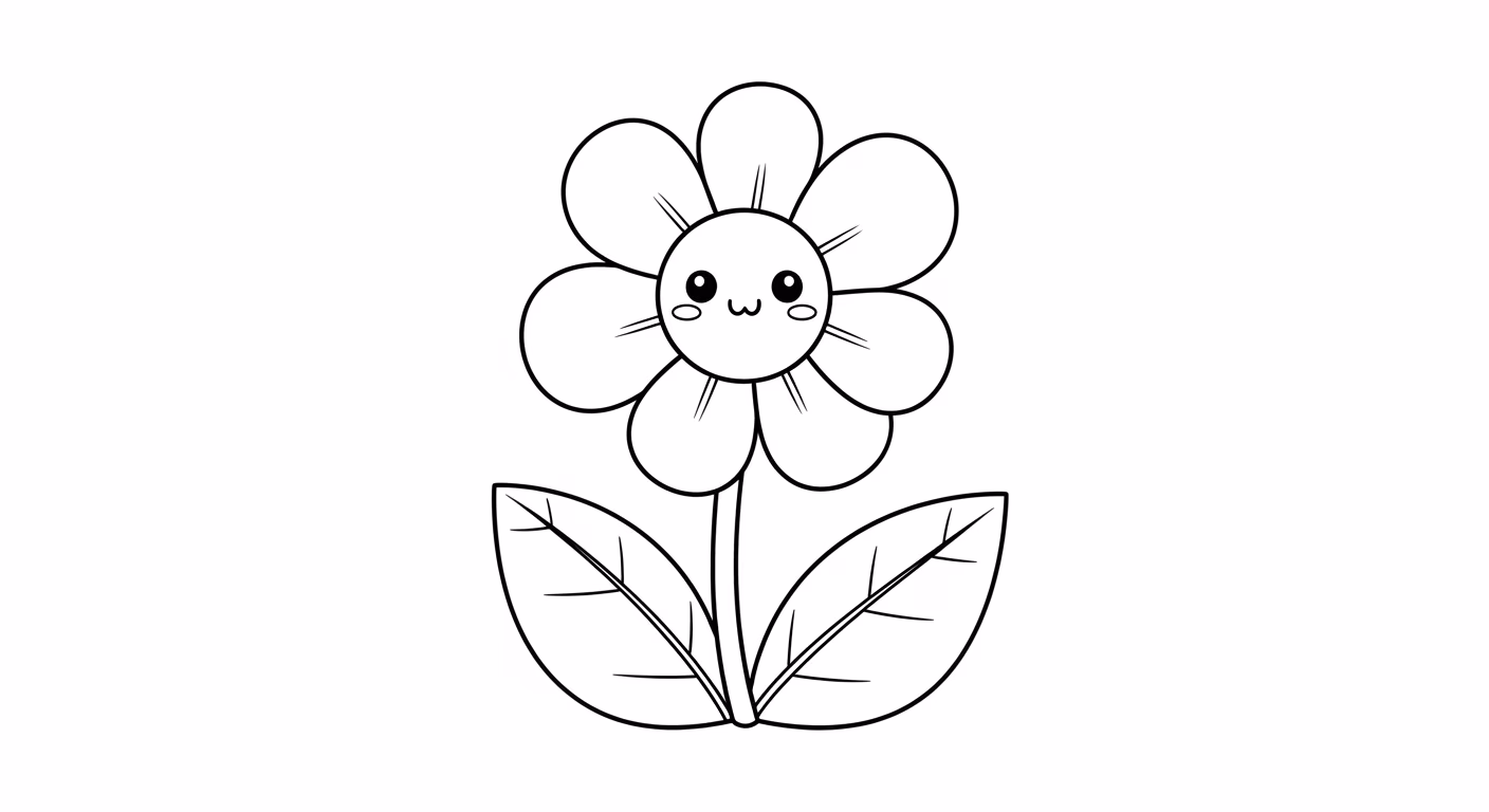 Flor para colorir — desenho para imprimir