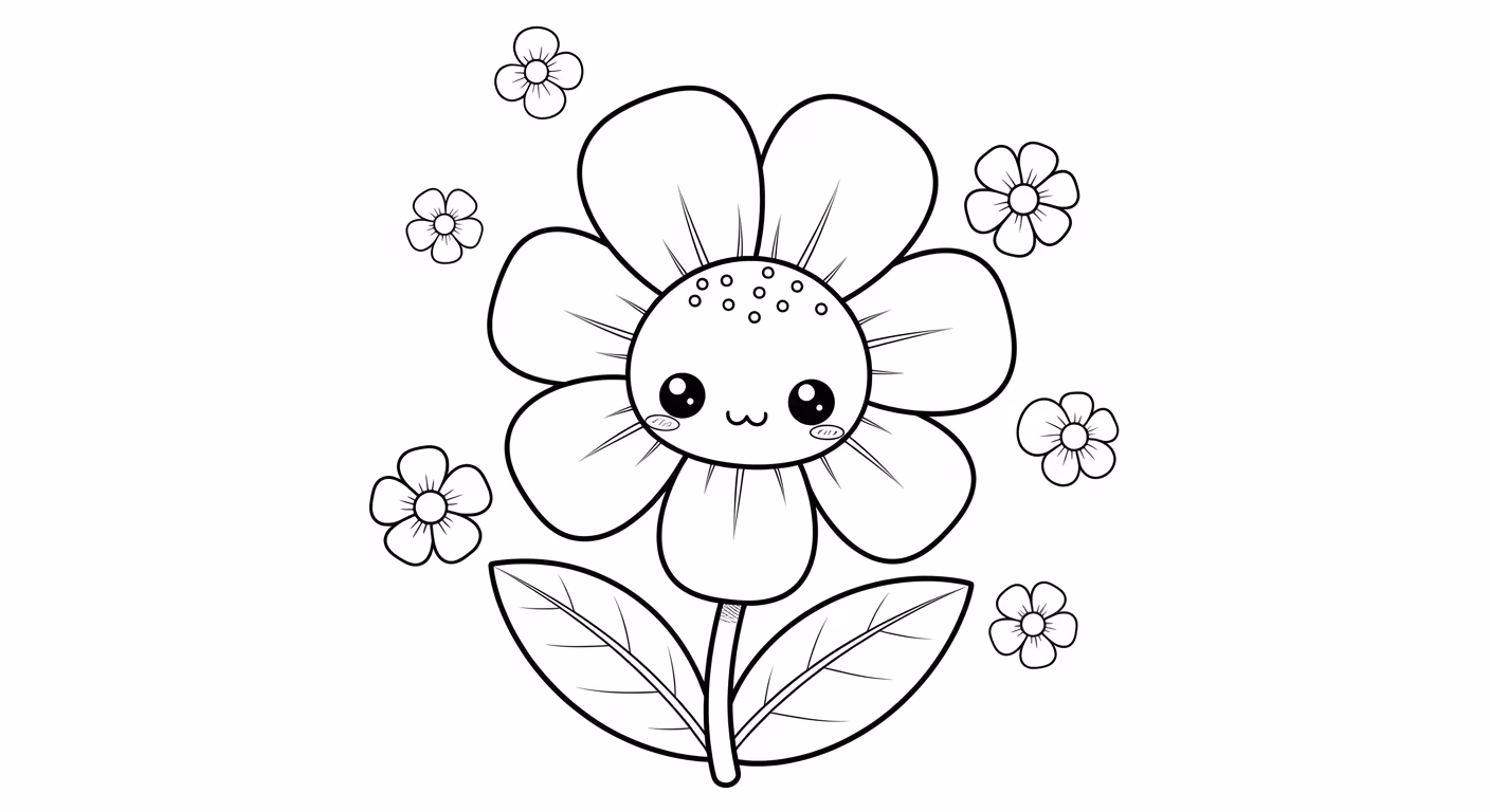 Flor para colorir — desenho para imprimir