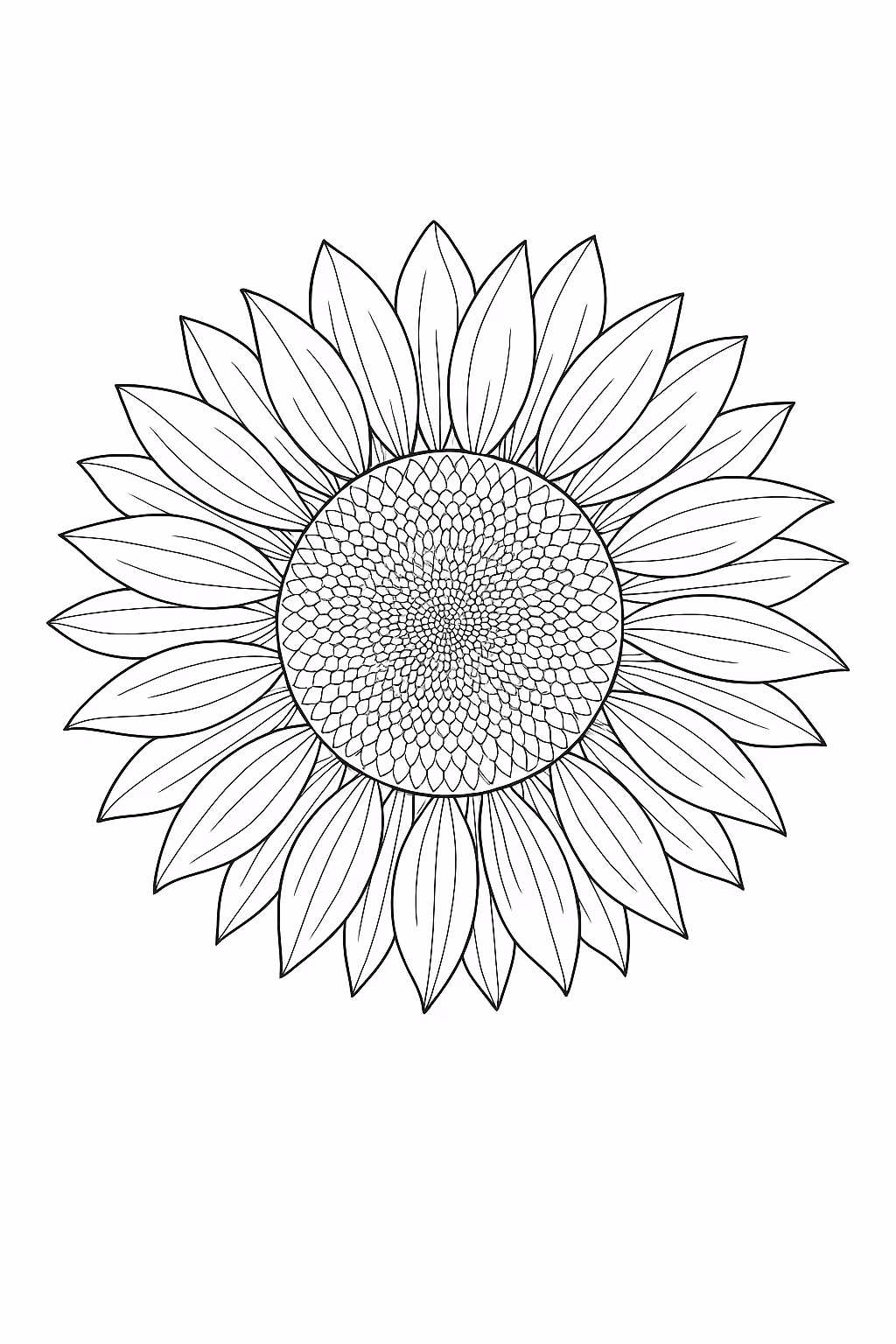 Flor girassol min para colorir — desenho para imprimir