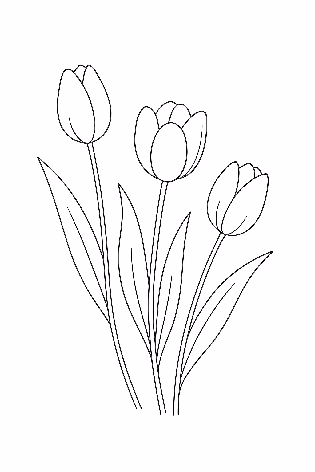 Flor tulipa min para colorir — desenho para imprimir