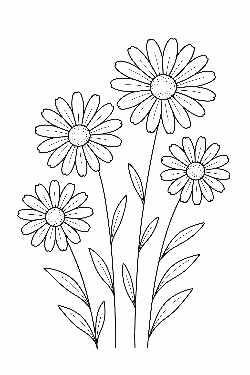 Flor margarida min para colorir — desenho para imprimir
