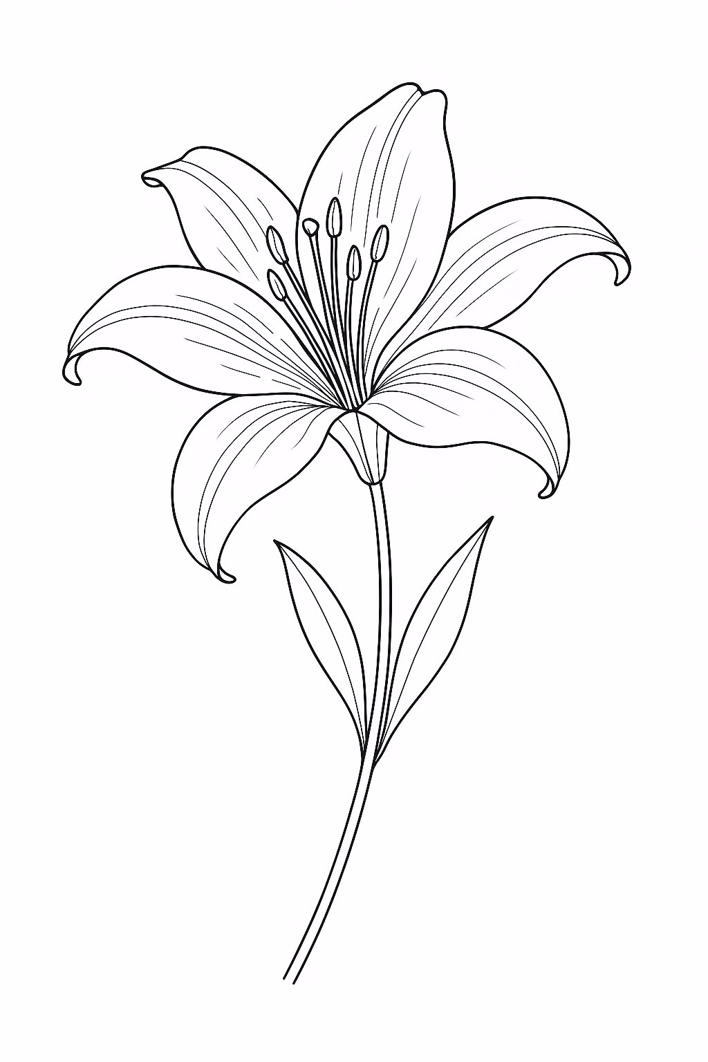 Flor lirio min para colorir — desenho para imprimir
