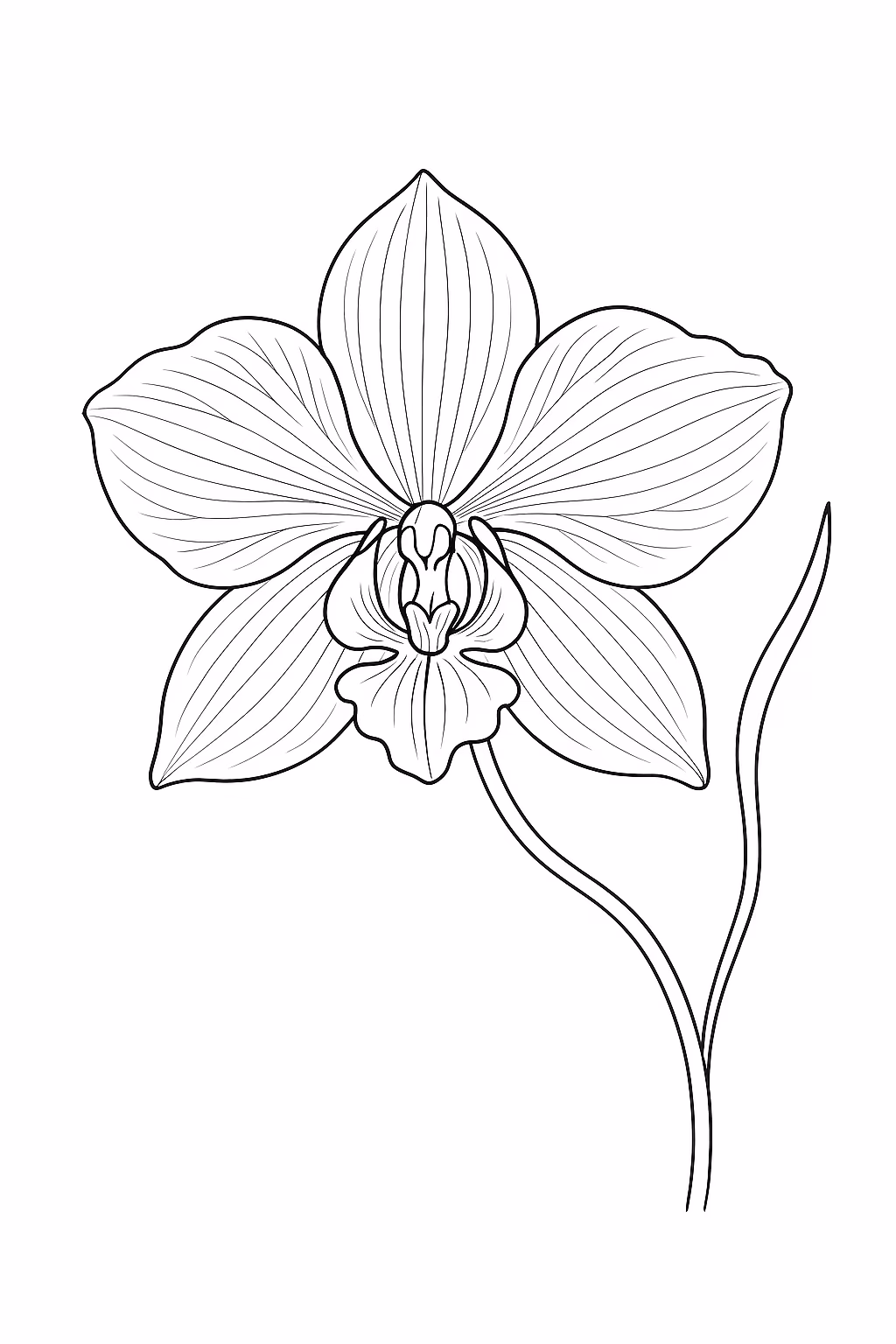 Flor orquidea min para colorir — desenho para imprimir