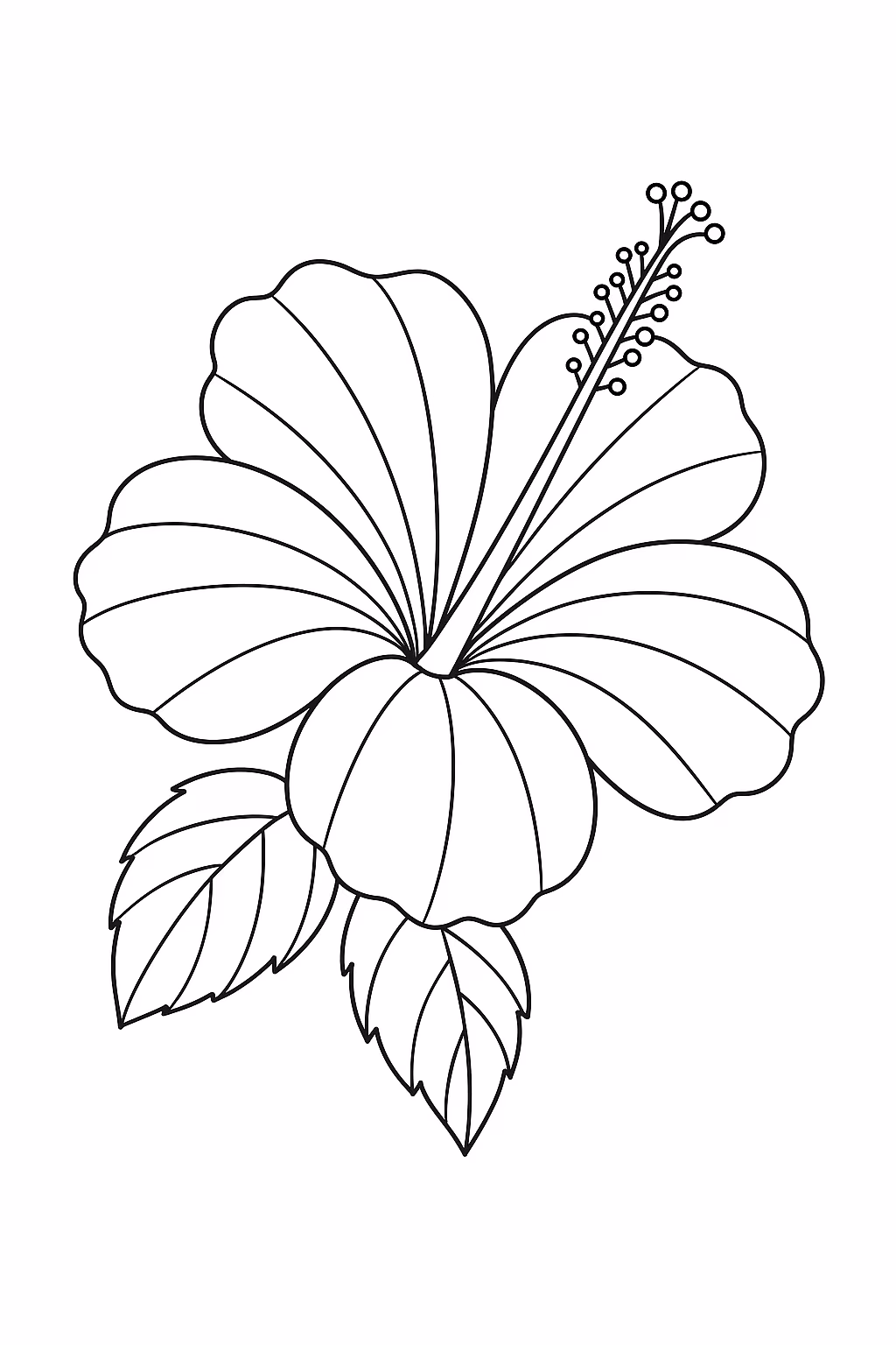 Flor hibisco min para colorir — desenho para imprimir