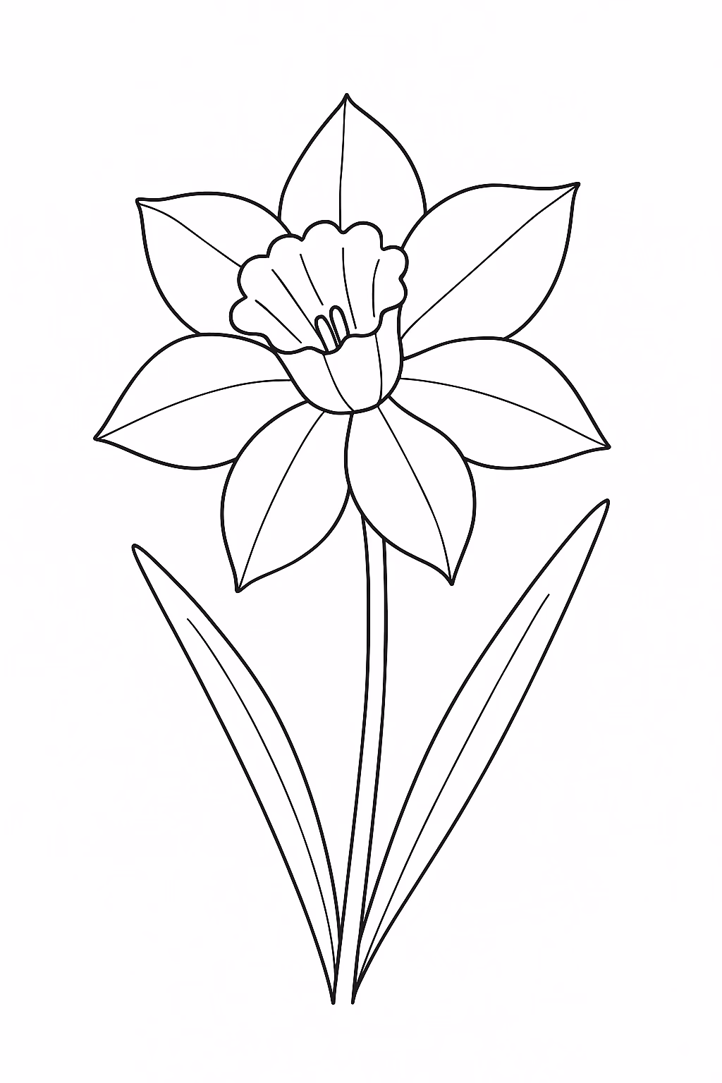 Flor narciso min para colorir — desenho para imprimir