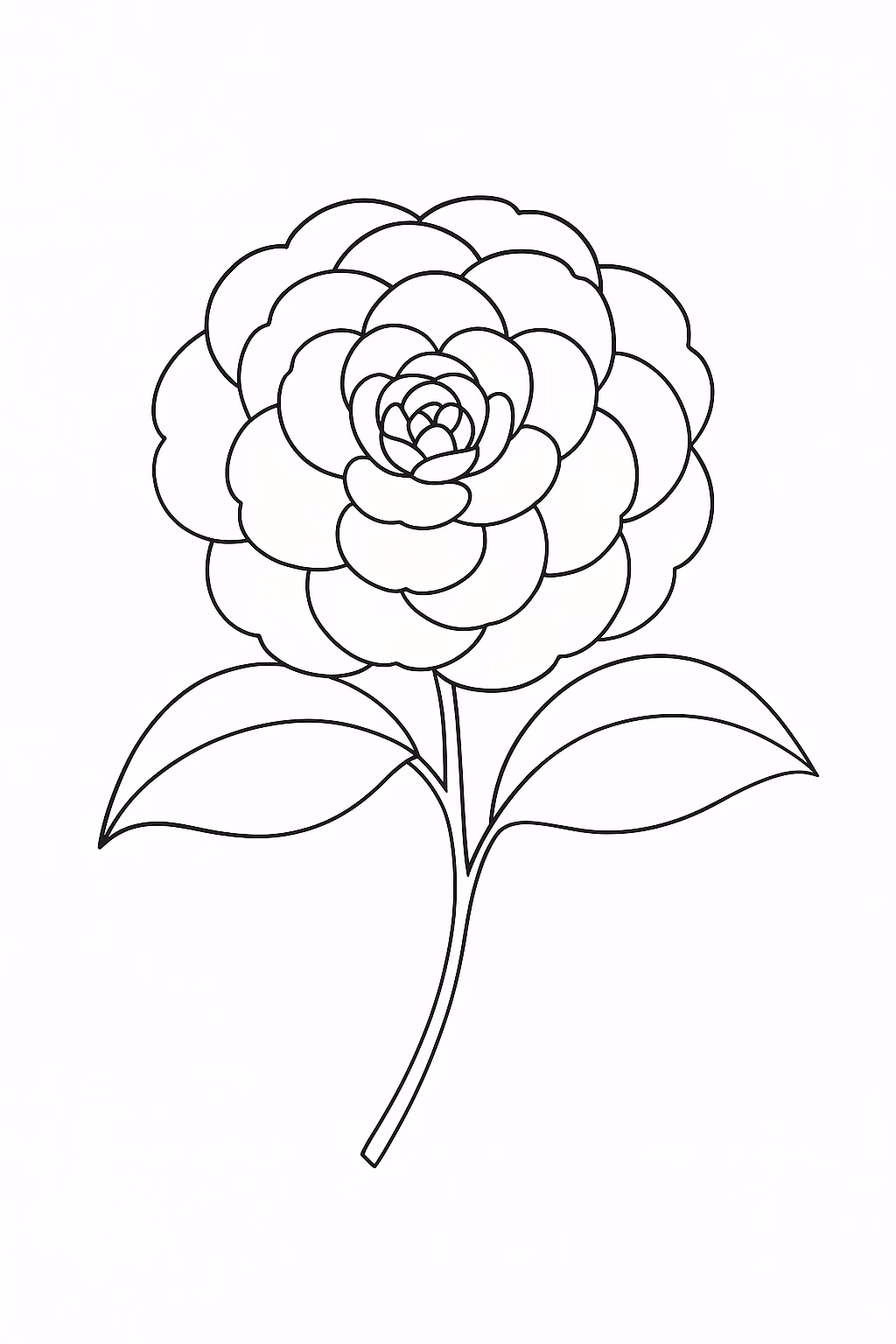 Flor camellia min para colorir — desenho para imprimir