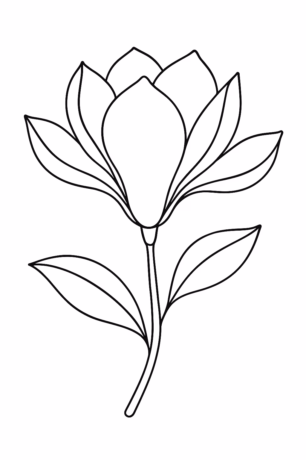 Flor magnolia min para colorir — desenho para imprimir