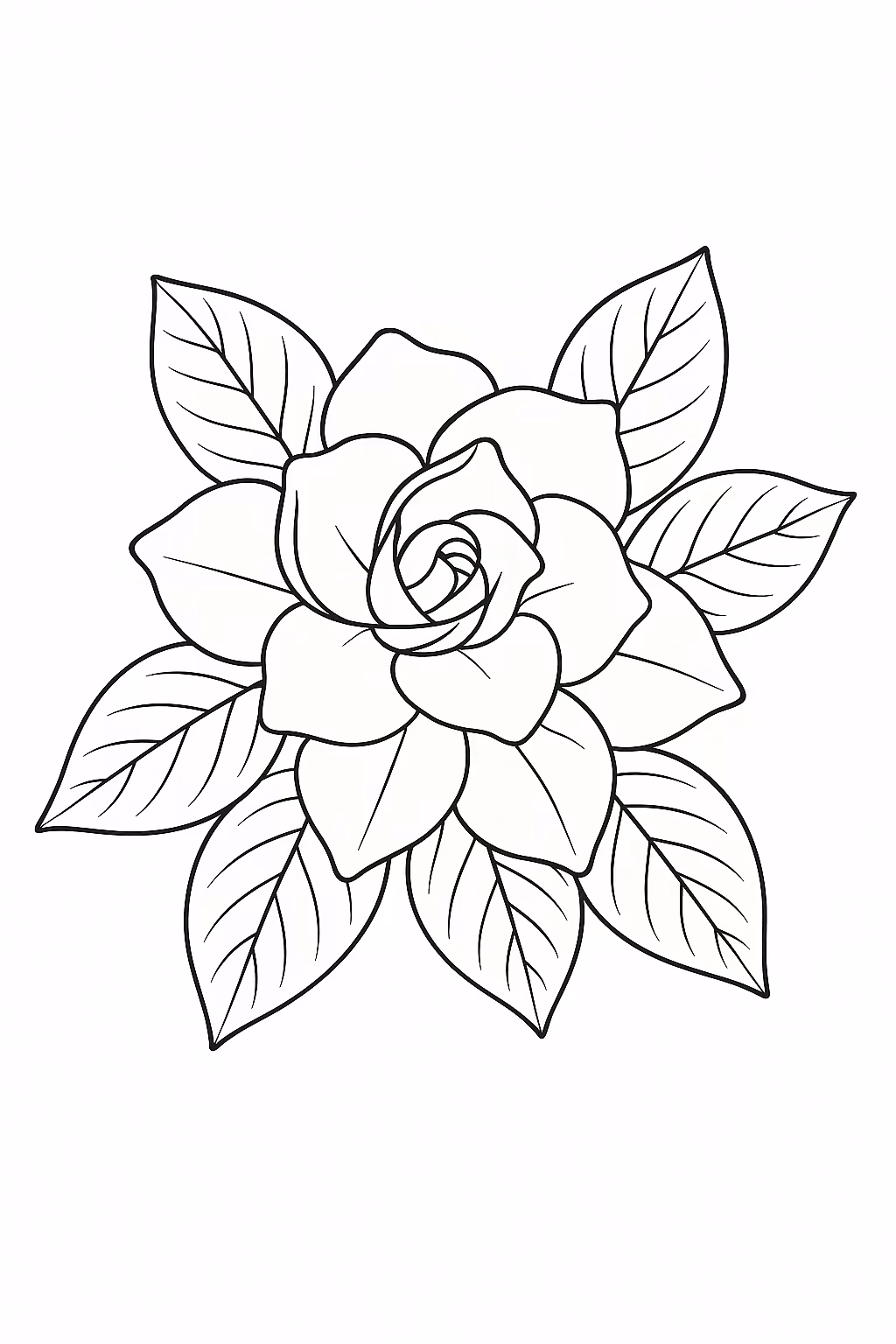 Flor gardenia min para colorir — desenho para imprimir