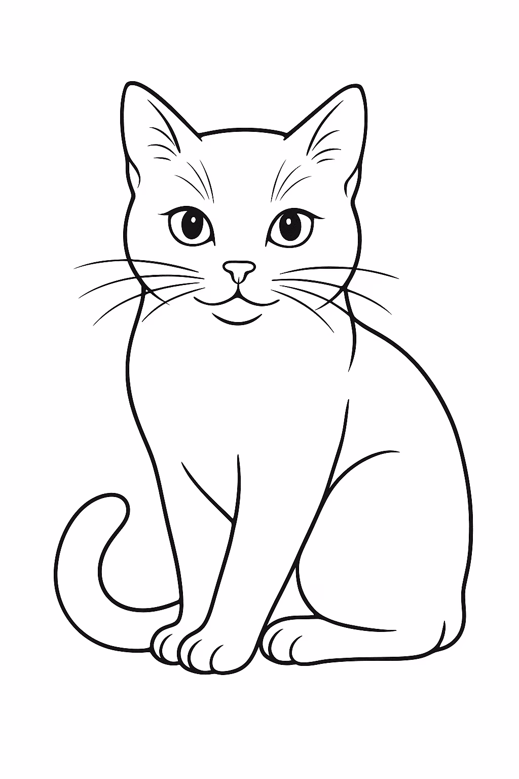 Gato sentado para colorir — desenho para imprimir